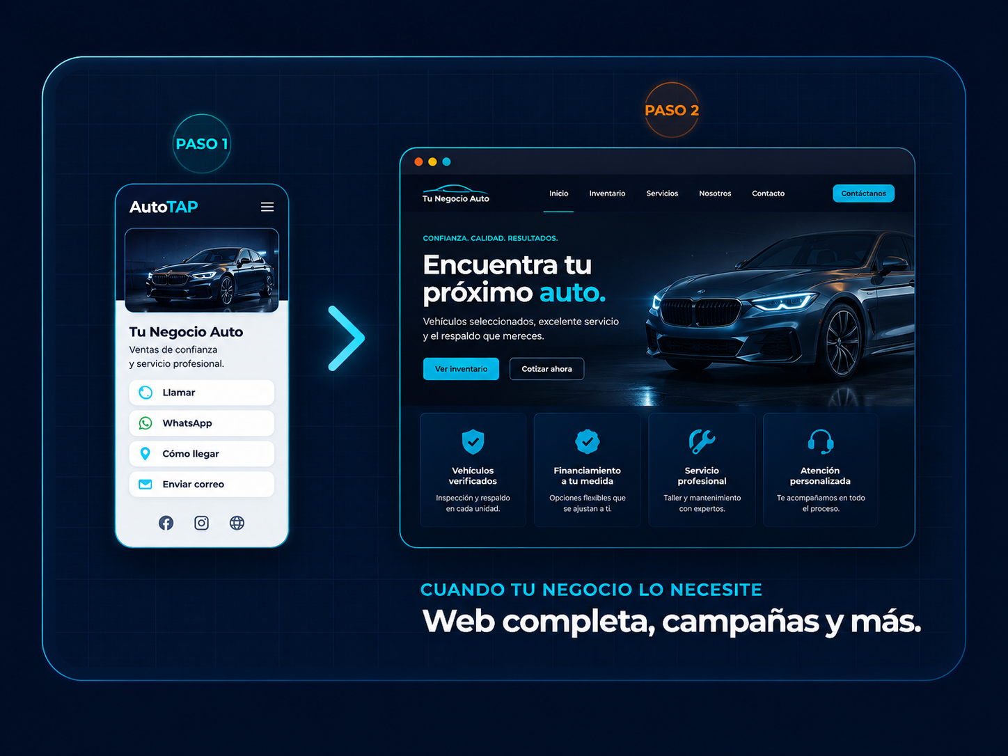 AutoTAP como primer paso digital antes de una página web completa