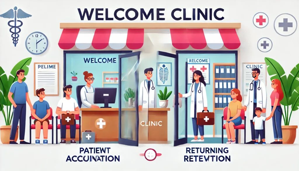 Drive Tech Advisors - Ilustracion - Conseguir Nuevos Pacientes o Fidelizar los Existentes -2 ¿Captar nuevos pacientes o fidelizar los actuales? Descubre la estrategia ideal para clínicas y profesionales de la salud y maximiza tu crecimiento.